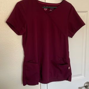 Small Maroon Urbane scrub top